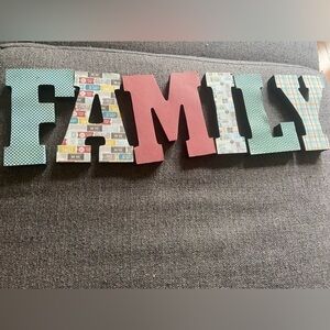 Wood family letter blocks homemade T9